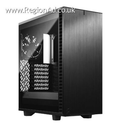 Fractal Design Define 7 Compact (Light TG) Gaming Case w/ Light Tint Glass Window, ATX, 2 Fans, Sound Dampening, Ventilated PSU Shroud, USB-C