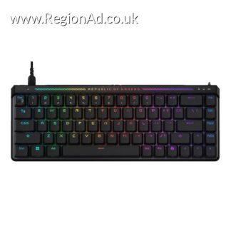 Asus ROG FALCHION ACE HFX Compact 65% Analog RGB Gaming Keyboard, Wired (Dual USB-C), ROG HFX Magnetic Switches, Rapid Trigger, Touch Panel