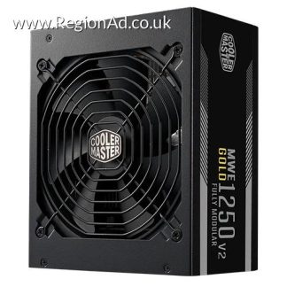 Cooler Master 1250W MWE Gold V2 ATX 3.0 PSU, Fully Modular, FDB Bearing Fan, 80+ Gold