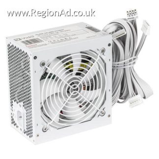 Vida Lite 650W ATX PSU, Fluid Dynamic Ultra-Quiet Fan, PCIe, Flat White Cables, Power Lead Not Included, White