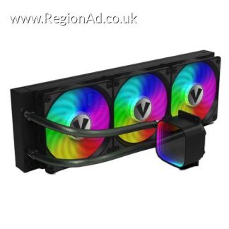 Vida Aquilo 360mm ARGB Liquid CPU Cooler, 3x ARGB PWM Fans, Infinity Mirror RGB Pump Head, Black