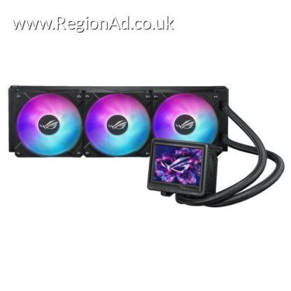 Asus ROG Ryujin III 360 ARGB Extreme 360mm Liquid CPU Cooler, 3x Enhanced Magnetic ROG ARGB Fans, Upgraded Customisable 3.5" LCD Display, Black