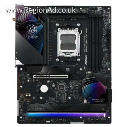 Asrock B850 RIPTIDE WIFI, AMD B850, AM5, ATX, 4 DDR5, HDMI, Wi-Fi 7, 2.5G LAN, RGB, 4x M.2