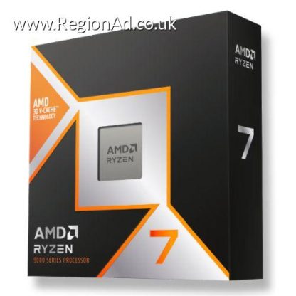 AMD Ryzen 7 9800X3D CPU, AM5, 4.7GHz (5.2 Turbo), 8-Core, 120W, 104MB Cache, 4nm, 9th Gen, Radeon Graphics, NO HEATSINK/FAN