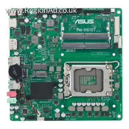 Asus PRO H610T-CSM - Corporate Stable Model, Intel H610, 1700, Thin Mini ITX, 2 DDR5 SO-DIMM, HDMI, DP, LVDS, 19v DC in, 1x M.2