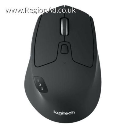 Logitech M720 Triathlon Wireless Optical Mouse, Easy Device Switch, 1000 DPI, 8 Buttons, Hyper Fast Scroll, Black