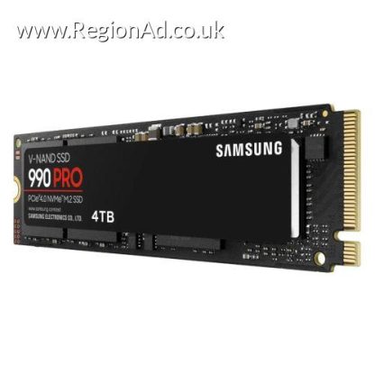 Samsung 4TB 990 PRO M.2 NVMe SSD, M.2 2280, PCIe 4.0, V-NAND, R/W 7450/6900 MB/s, 1600K/1550K IOPS