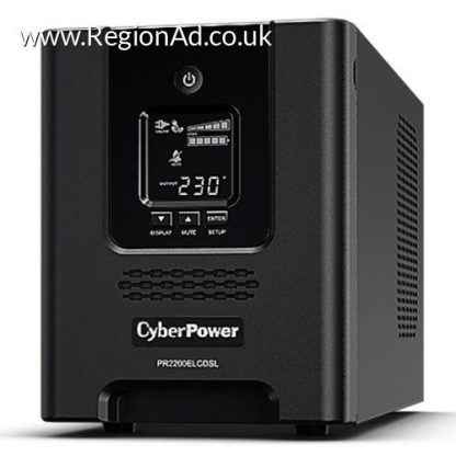 CyberPower 2200VA Line Interactive Tower Pro UPS, 1980W, LCD Display, 9x IEC, AVR Energy Saving, Hot-Swap Batteries