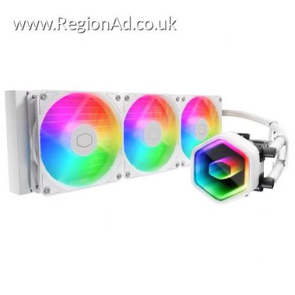 Cooler Master MasterLiquid 360 Core II 360mm ARGB Liquid CPU Cooler, Dual Chamber Pump w/ Infinity Mirror, White