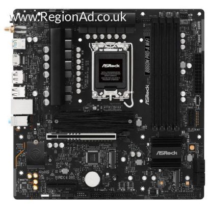 Asrock B860M PRO-A WIFI, Intel B860, 1851, Micro ATX, 4 DDR5, HDMI, DP, Wi-Fi 6E, 2.5G LAN, 3x M.2