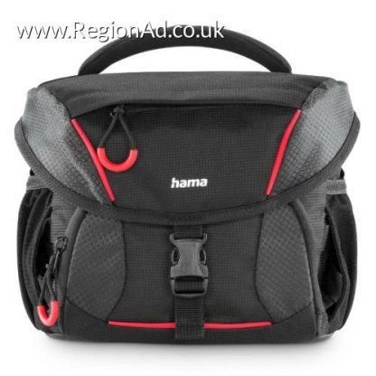 Hama Phoenix 130 Camera Bag, Multiple Pockets, Trolley Strap, Rain Protection Hood, Tripod Holders, Black, 23.5 x 16.5 x 20 cm Compartment