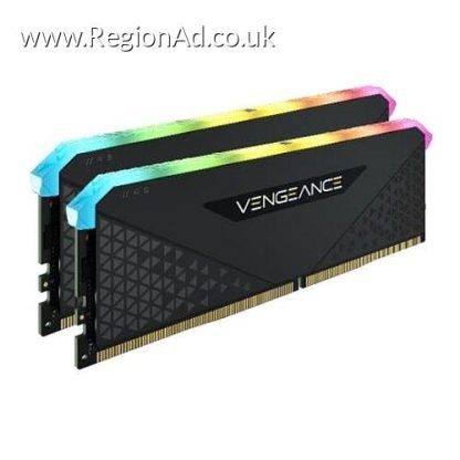 Corsair Vengeance RGB RT 32GB Kit (2 x 16GB), DDR4, 3600MHz (PC4-28800), CL16, Black, DIMM Memory, Ryzen Optimised