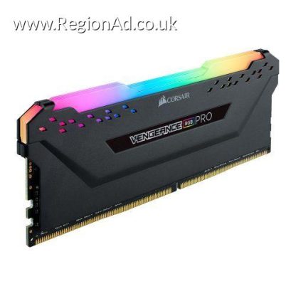 Corsair Vengeance RGB Pro 8GB, DDR4, 3200MHz (PC4-25600), CL16, XMP 2.0, Black, DIMM Memory, OEM (Anti Static Bag)