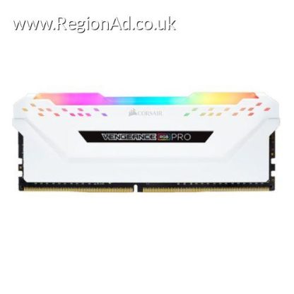 Corsair Vengeance RGB Pro 8GB, DDR4, 3200MHz, CL16, XMP 2.0, White, DIMM Memory, OEM (Anti Static Bag),