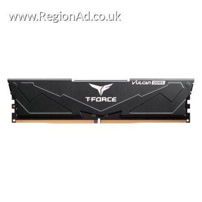 Team T-Force Vulcan 16GB, DDR5, 6000MHz, CL38, ECC, AMD EXPO & Intel XMP 3.0, PMIC, DIMM Memory, Black