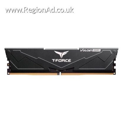 Team T-Force Vulcan 16GB, DDR5, 6000MHz, CL38, ECC, AMD EXPO & Intel XMP 3.0, PMIC, DIMM Memory, Black, OEM (Anti Static Bag)