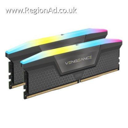 Corsair Vengeance RGB 32GB Kit (2 x 16GB), DDR5, 6400MHz, CL36, 1.35V, PMIC, AMD EXPO & Intel XMP 3.0, Grey, DIMM Memory